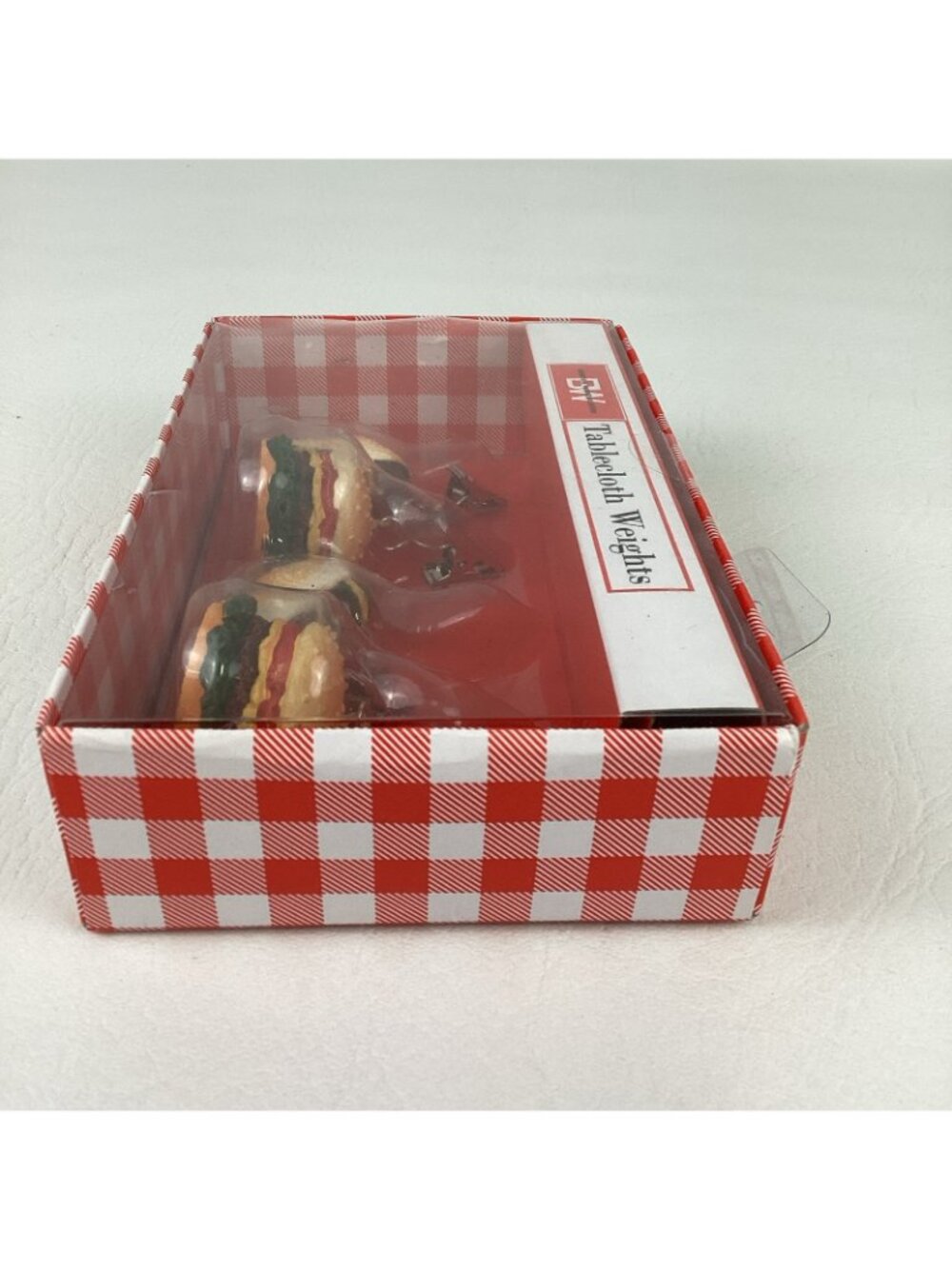 Boston Warehouse Tablecloth Weights BBQ Picnic Cheeseburger Hot Dog Clips New - Picture 6 of 7